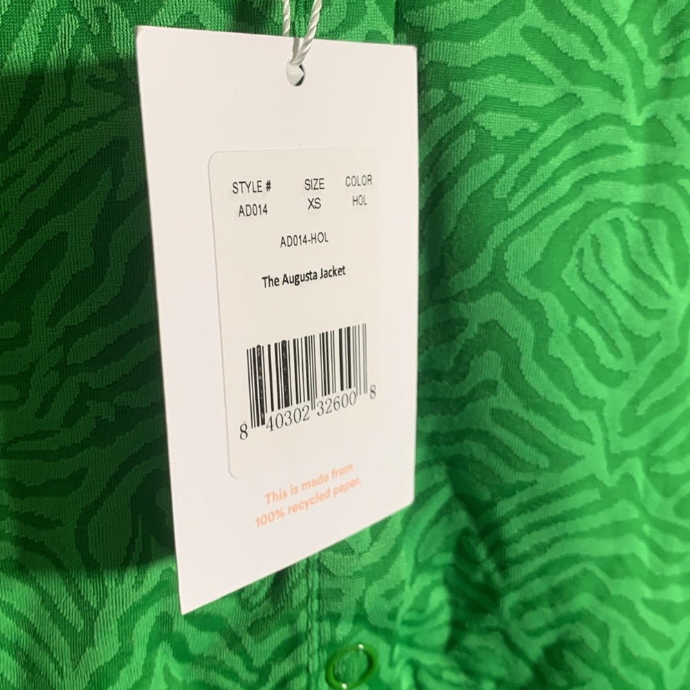 Andie Swim Women The Augusta Swim Jacket Green Zebra Print Beach Vacation XS NWT - Picture 4 of 7
